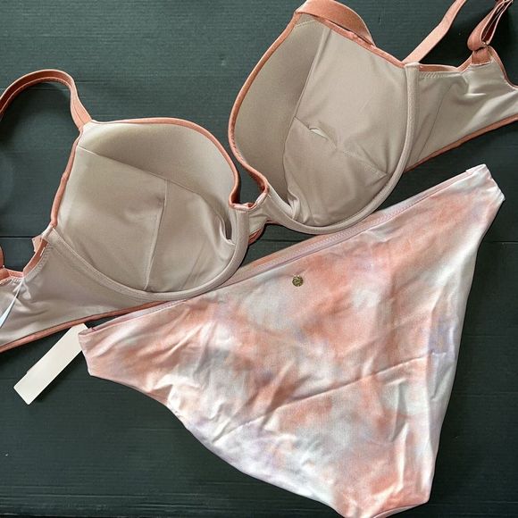 Victoria's Secret 34DD,36C,36DDD BIKINI L,XL bottom ginger Canyon Rose Tie Dye - Picture 3 of 3